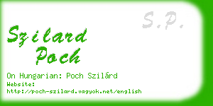szilard poch business card